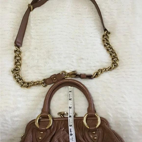 Marc Jacobs Brown Quilted Leather Stam Bag